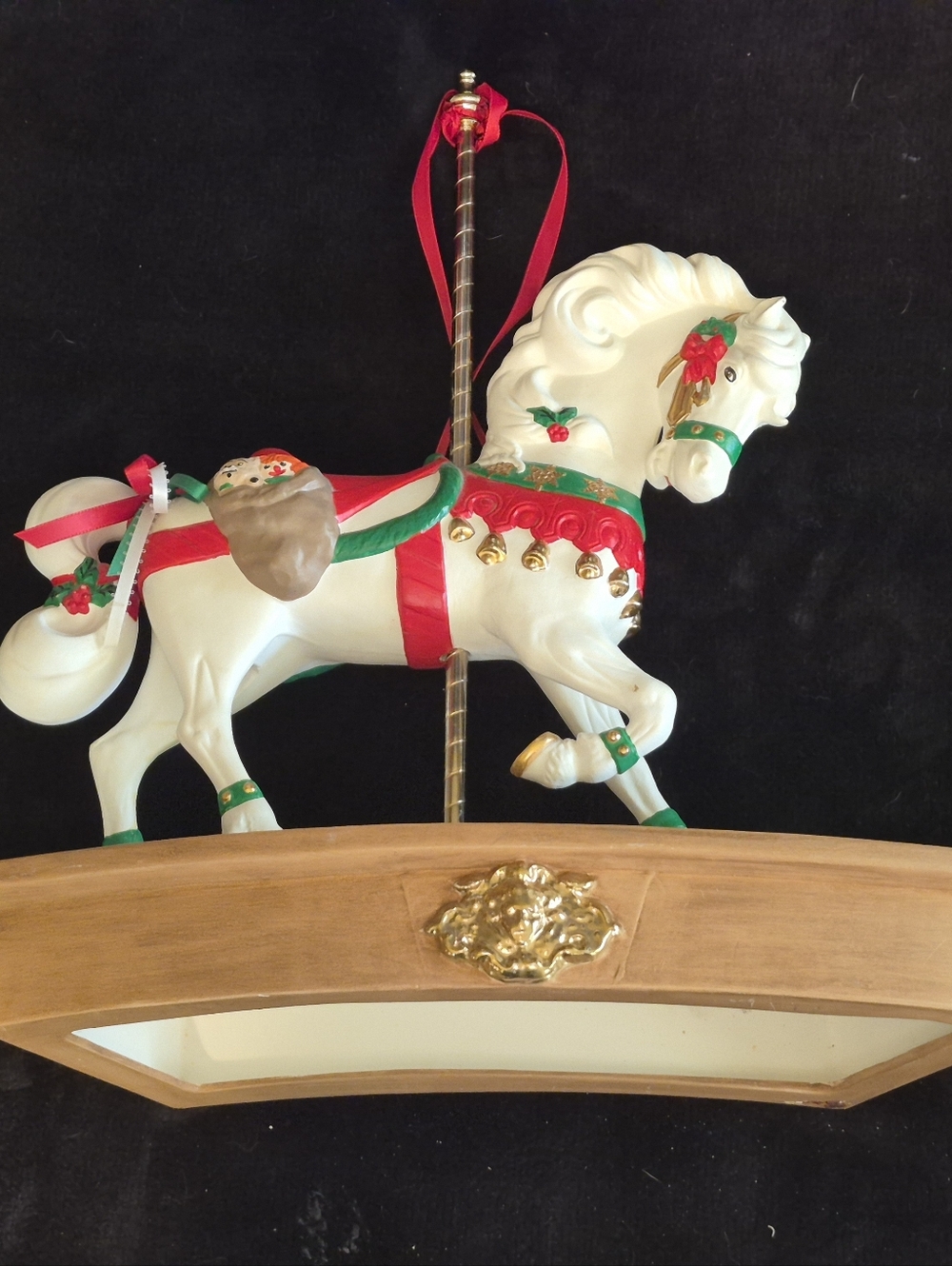 Rare 19" Artisan Hand-Painted Carousel Horse Wall Shelf - 360° Detail